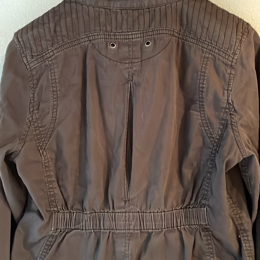 Athleta Cutie Crop Vintage Moto Jacket, Zip up with Snaps, Faded Black, Size M - Picture 6 of 9